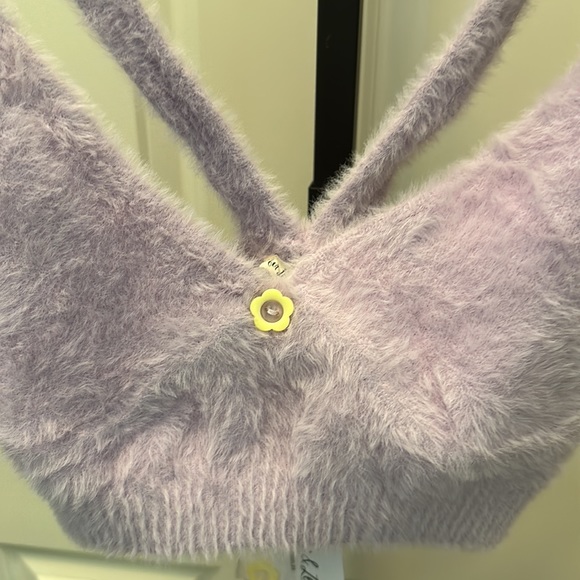 FOR LOVE & LEMONS Lilac Fuzzy Cropped Tank Top - Picture 5 of 15
